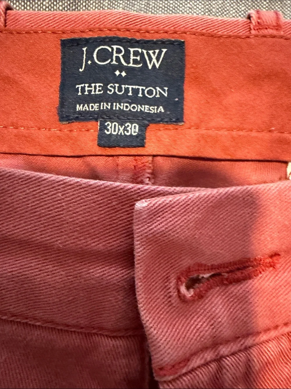 J. Crew Men's Coral-Red Chino Pants